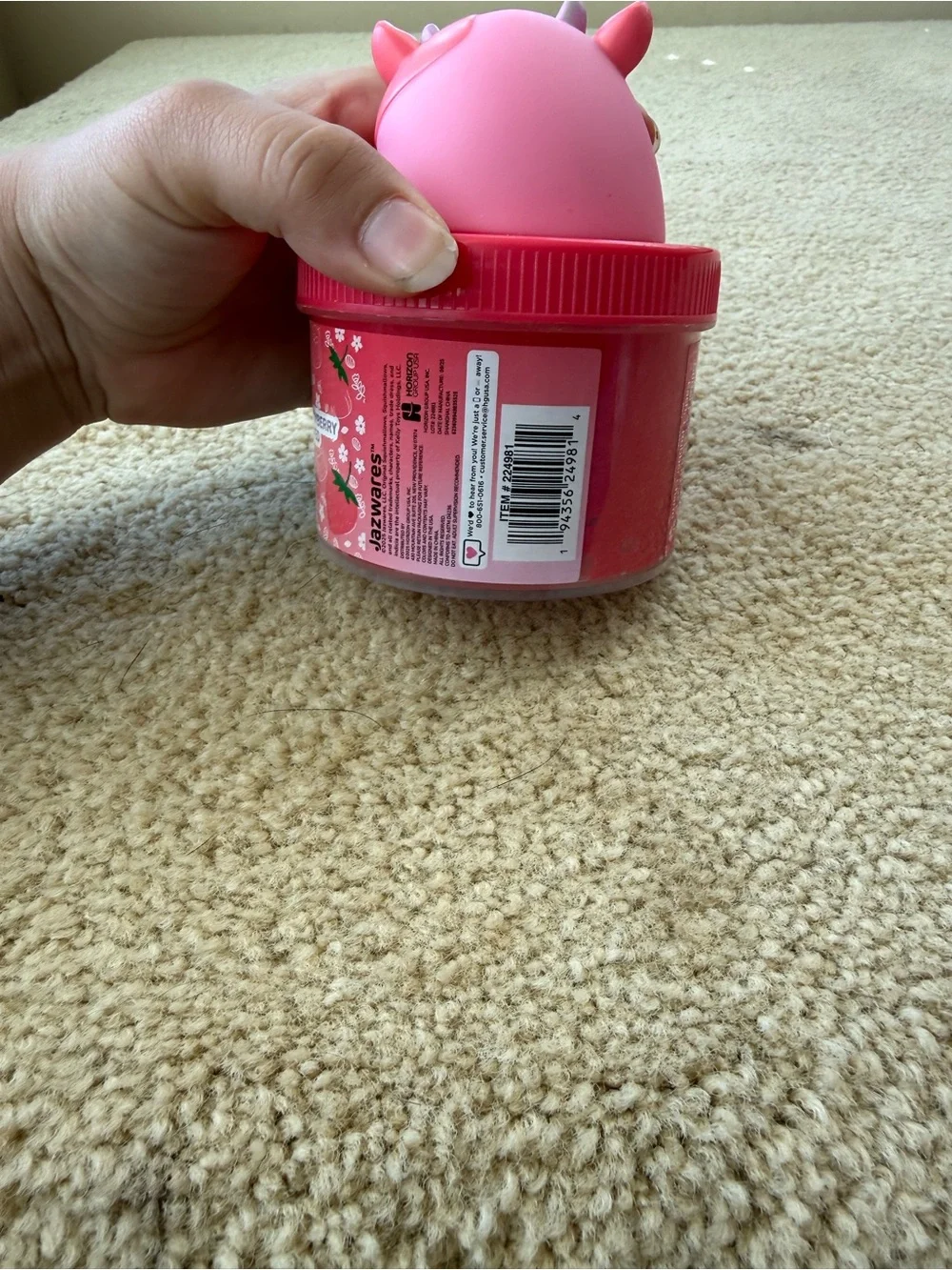 Squishmallows Pink Unicorn-Pig Bath Topper with Red Lid